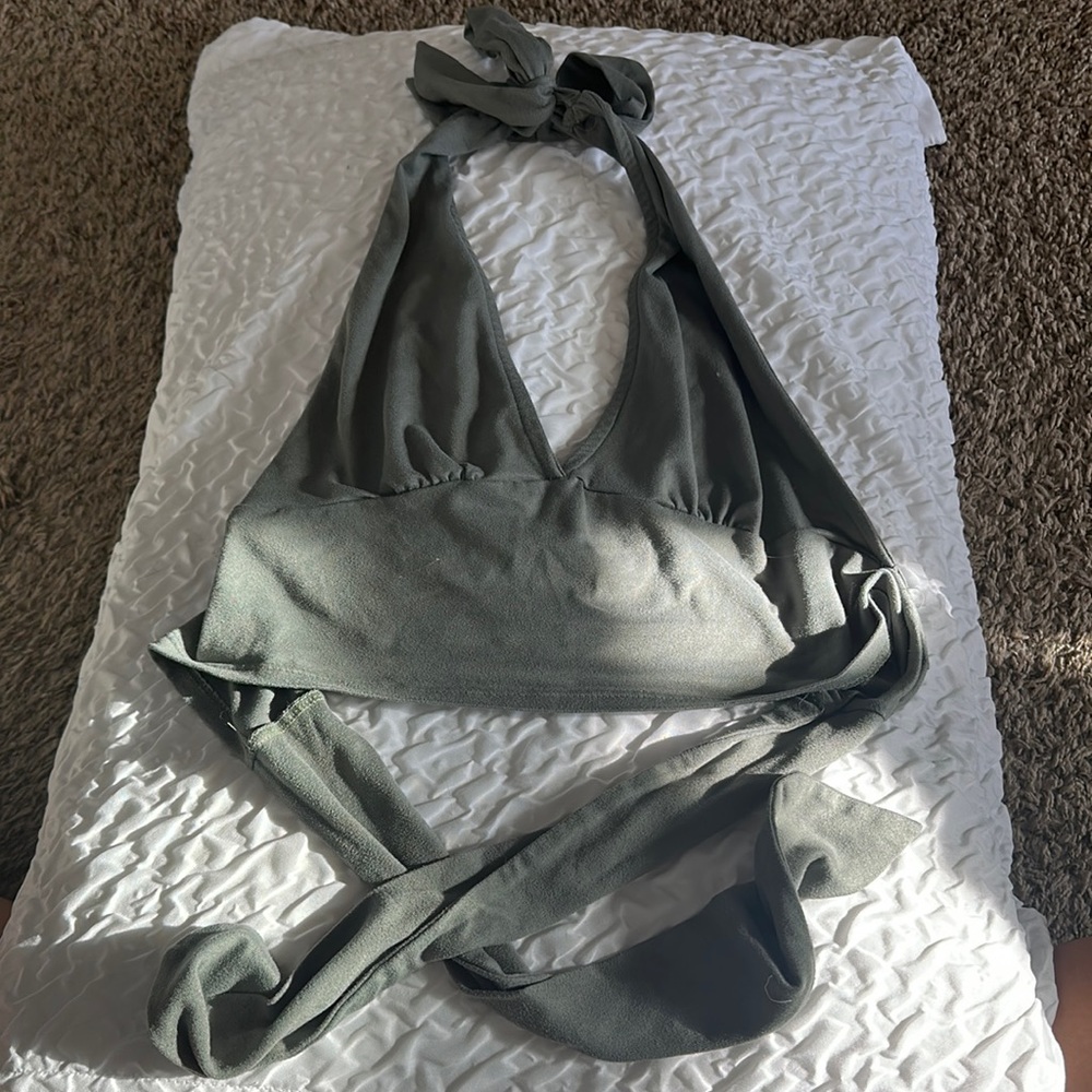 Green crop top from shein